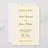 Soft Yellow Streifen Hochzeit  Einladung (Vorderseite)