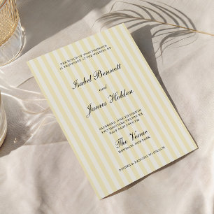 Soft Yellow Streifen Hochzeit Einladung