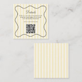 Soft Yellow Stripes QR Code Begleitkarte (Vorne/Hinten)