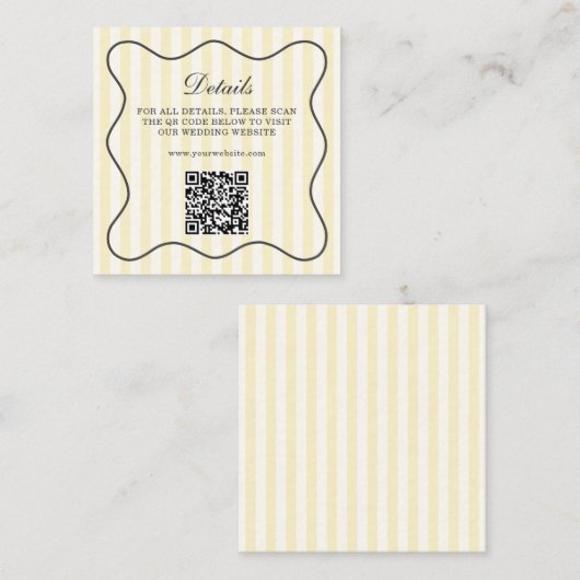Soft Yellow Stripes QR Code Begleitkarte (Vorne/Hinten)