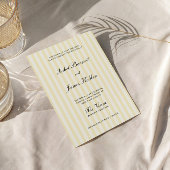 Soft Yellow Stripes Wedding  Einladung