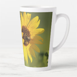 Soft Yellow Wild Sunflowers and Bees Photograph Milchtasse