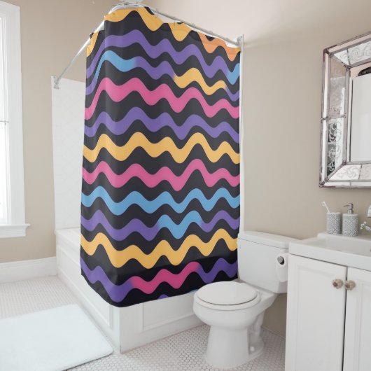 Soft Zig Zag farbenfroh festlich Duschvorhang (Beispiel)