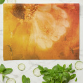 Soft Zinnia Daisy Blume in Sepia Vintag Geschirrtuch (Gefaltet)