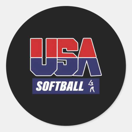Softball 2021 USA Runder Aufkleber (Vorderseite)