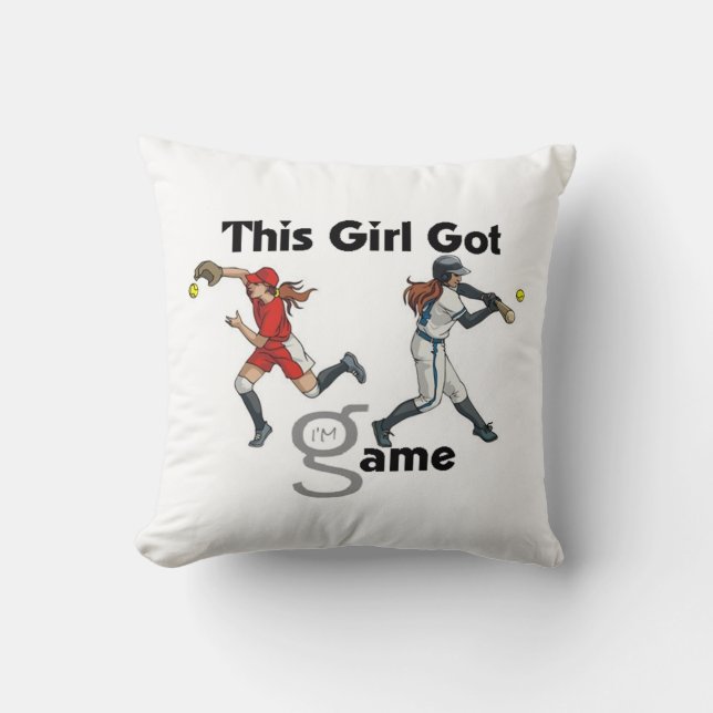 Softball 2 versah Kissen mit Seiten (Vorderseite)