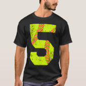 Softball 5 Jersey-Nummer T-Shirt (Vorderseite)