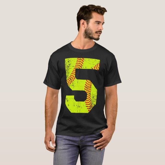Softball 5 Jersey-Nummer T-Shirt (Vorne ganz)