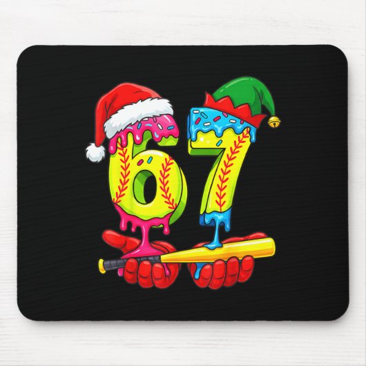 Softball 67 Ice Cream Drip Six Seven Boys Funny Ch Mousepad (Vorne)