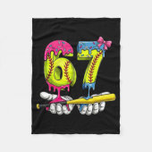 Softball 67 Ice Cream Drip Six Seven Boys Funny Me Fleecedecke (Vorderseite)