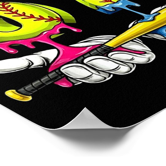 Softball 67 Ice Cream Drip Six Seven Boys Funny Me Poster (Ecke)