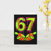 Softball 67 Six Seven Funny Gen Alpha Meme Drip Te Karte (Gelbe Blume)