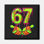 Softball 67 Six Seven Funny Gen Alpha Meme Drip Te Magnet (Vorne)