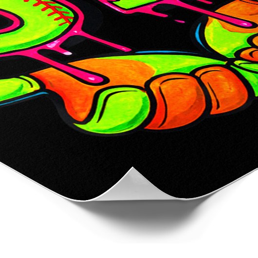 Softball 67 Six Seven Funny Gen Alpha Meme Drip Te Poster (Ecke)