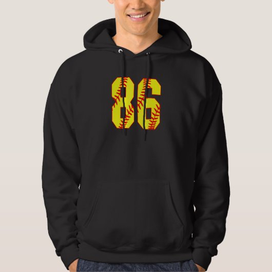 Softball 86 Fast Pitch Liebe Softball Mama Favorit Hoodie (Vorderseite)