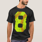 Softball 8 Jersey-Nummer T-Shirt (Vorderseite)