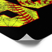 Softball #94 Fastpitch Softball Mutter Nummer 94 S Poster (Ecke)