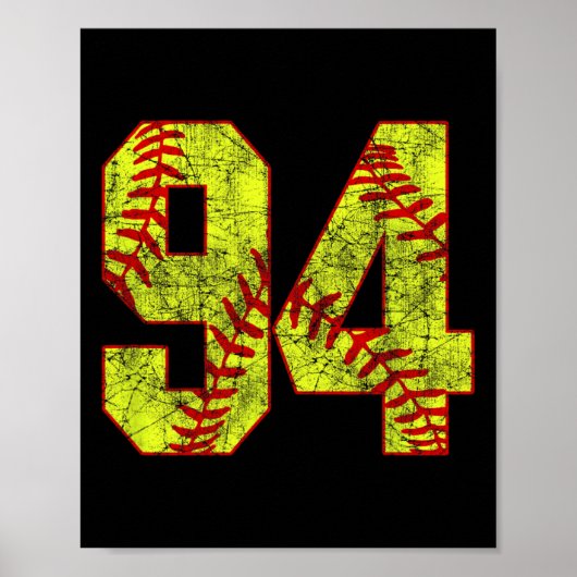 Softball #94 Fastpitch Softball Mutter Nummer 94 S Poster (Vorne)