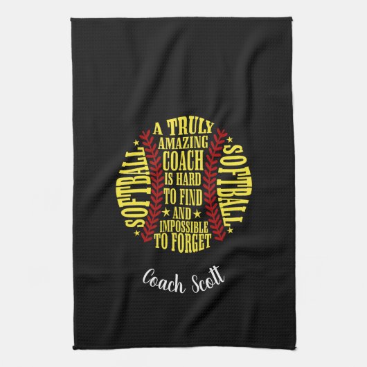 Softball a truly amazing coach is hard to find geschirrtuch (Vertikal)