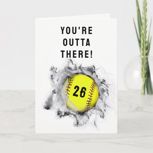 Softball-Abschluss-Karte Karte (Vorderseite)