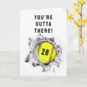 Softball-Abschluss-Karte Karte (Gelbe Blume)