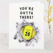 Softball-Abschluss-Karte Karte (Gelbe Blume)