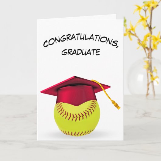 Softball-Abschluss mit roter Cap Karte (Gelbe Blume)