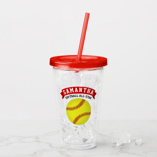 Softball-All-Star Acryltrinkbecher (Rückseite Ice)