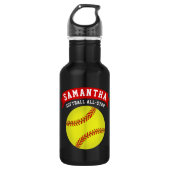 Softball All-Star Edelstahlflasche (Vorderseite)