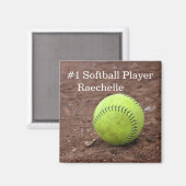 Softball am Boden Magnet (Vorderseite/Rückseite)