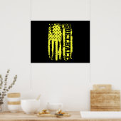 Softball American Flag Softball Player Poster (Küche)