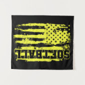 Softball American Flag Softball Player Wandteppich (Vorderseite (Horizontal))