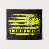 Softball American Flag Softball Player Wandteppich (Vorderseite (Horizontal))
