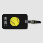 Softball-Art-individueller Name Gepäckanhänger (Vorderseite (Horizontal))
