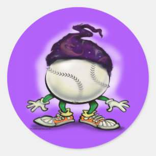 Softball-Assistent Runder Aufkleber