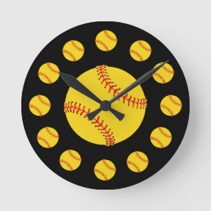 Softball Atom Clock Runde Wanduhr