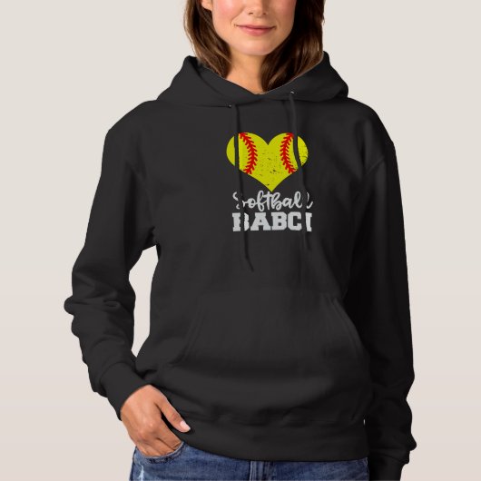 Softball Babci Softball Heart Grandma Babci Hoodie (Vorderseite)