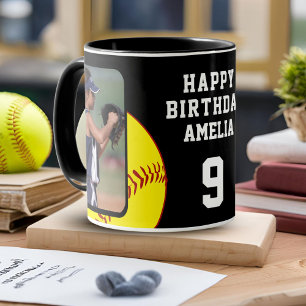 Softball-Ball Alles Gute zum Geburtstag 2 Fotos Tasse