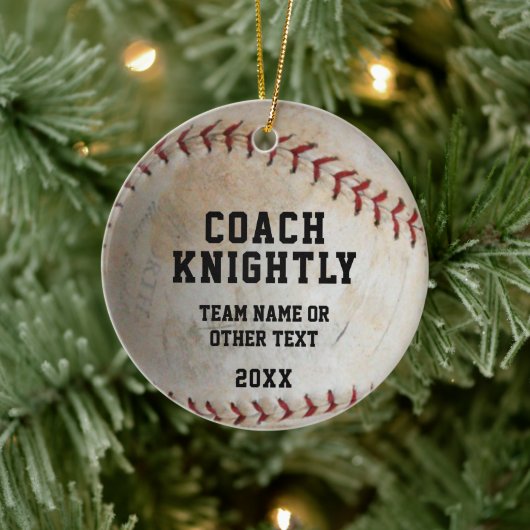 Softball Ball Coach Foto Personalisiert Keramik Ornament (Baum)
