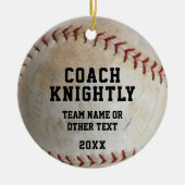 Softball Ball Coach Foto Personalisiert Keramik Ornament (Vorne)