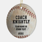 Softball Ball Coach Foto Personalisiert Keramik Ornament (Links)