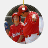 Softball Ball Coach Foto Personalisiert Keramik Ornament (Hinten)