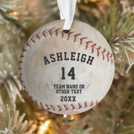 Softball Ball Foto Personalisiert Ornament (Baum)