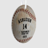 Softball Ball Foto Personalisiert Ornament (Vorderseite)
