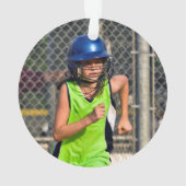 Softball Ball Foto Personalisiert Ornament (Rückseite)
