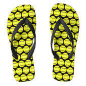 Softball-Ball-Muster Schwarz Badesandalen (Fußbett)