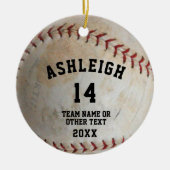Softball Ball Player Foto Personalisiert Keramik Ornament (Vorne)