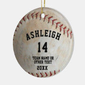 Softball Ball Player Foto Personalisiert Keramik Ornament (Links)