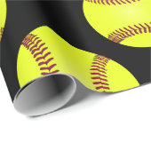 Softball Ball Player-Muster Geschenkpapier (Rolleneckpunkt)
