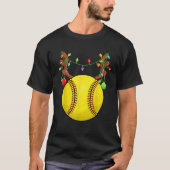 Softball Ball Reindeer Antler Weihnachtsschmuck P T-Shirt (Vorderseite)